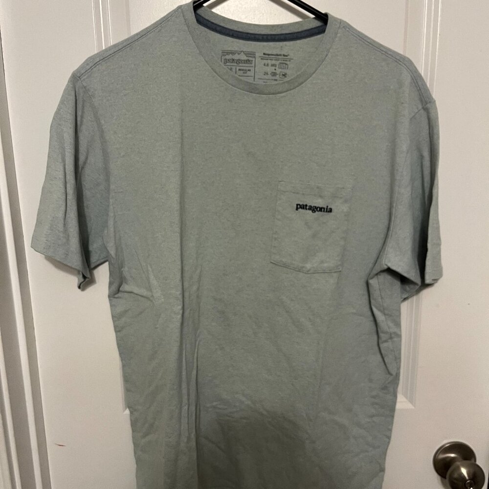 Patagonia Light Gray/blue Tshirt
